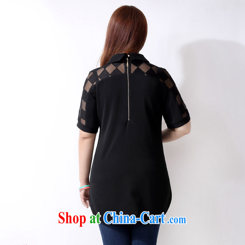 The multi-po 2015 summer new thick MM larger women in Europe and America. aura thin short-sleeved T shirts small shirts female A 3863 black 3 XL (June 15, the Department), the multi-po, Miss CHOY So-yuk (CAIDOBLE), , , online shopping