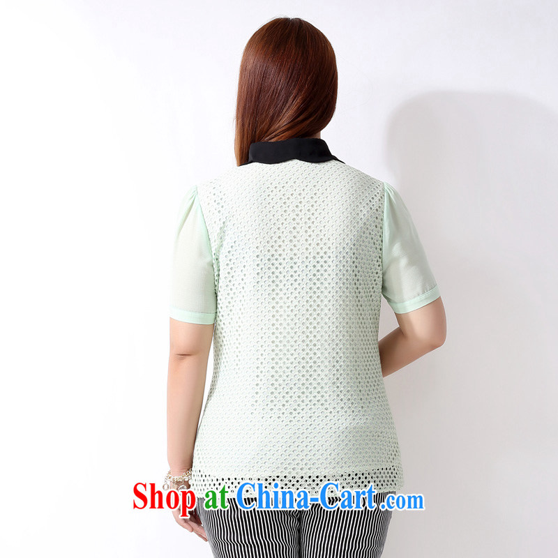 The multi-po 2015 summer new thick MM larger female Korean version 100 a sweet short-sleeved shirt T female A 3806 light green 3 XL, picking a PO, Miss CHOY So-yuk (CAIDOBLE), online shopping