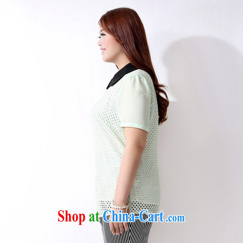 The multi-po 2015 summer new thick MM larger female Korean version 100 a sweet short-sleeved shirt T female A 3806 light green 3 XL, picking a PO, Miss CHOY So-yuk (CAIDOBLE), online shopping