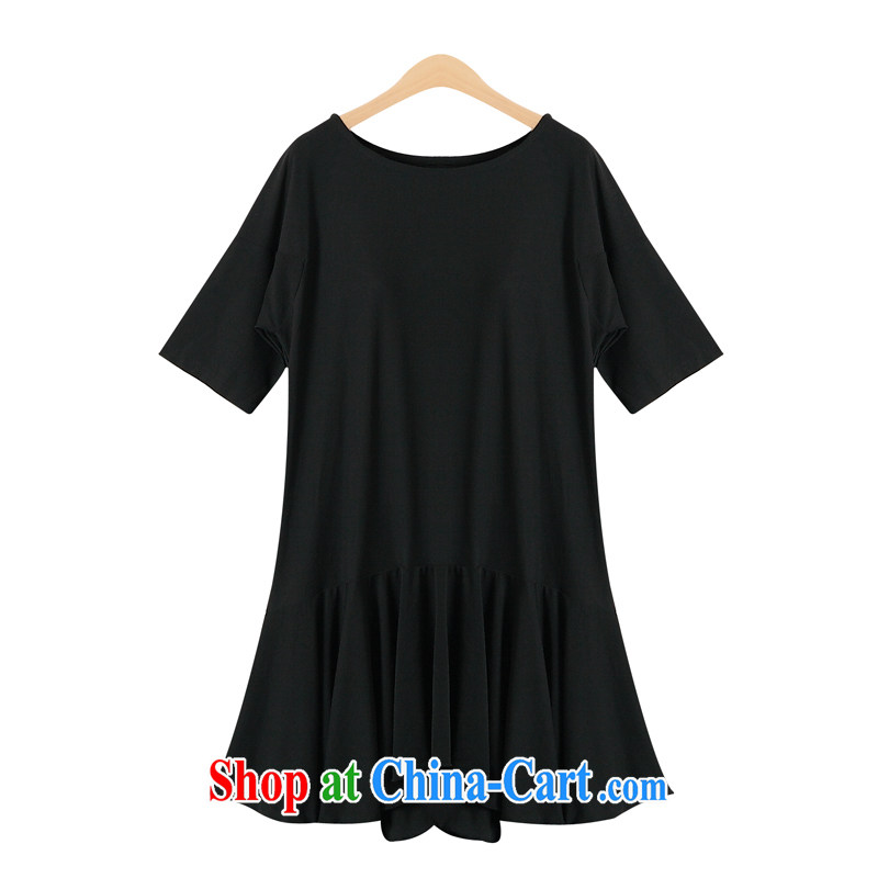 Ms. Cecilia Clinton the fat increase code 200 Jack mm thick summer dress, long, loose snow woven shirts T-shirt short-sleeved 2015 new emphasis on sister-skirt black 7 XL, Cecilia Medina Quiroga (celia Dayton), shopping on the Internet