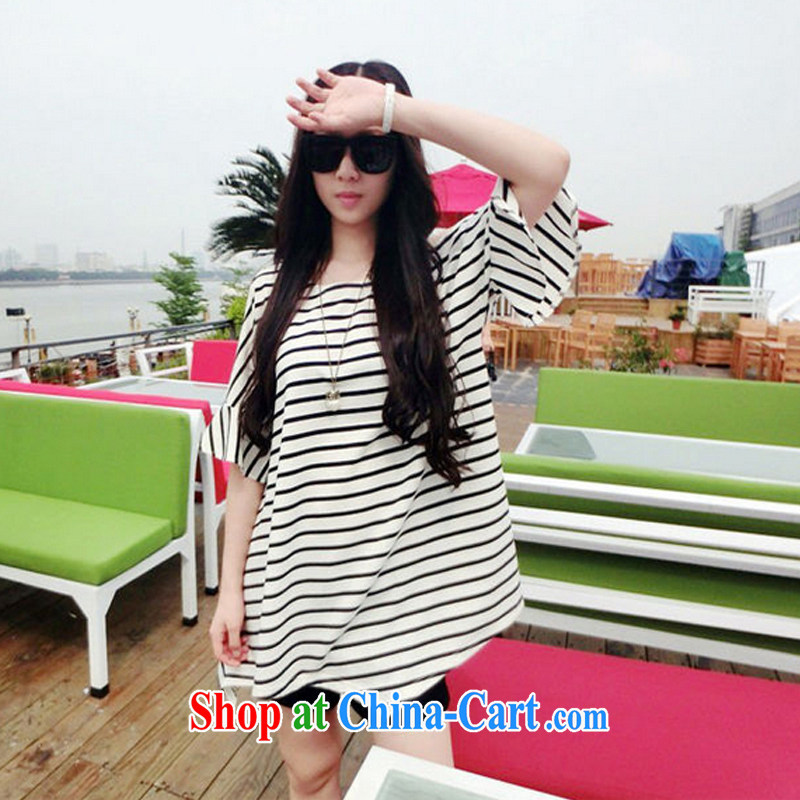 100 the PO Dun 2015 summer new, former Korean Single round collar streaks and indeed increase, female large short-sleeve shirt T the color code, 100 Po Dun (BAIBAODUN), shopping on the Internet