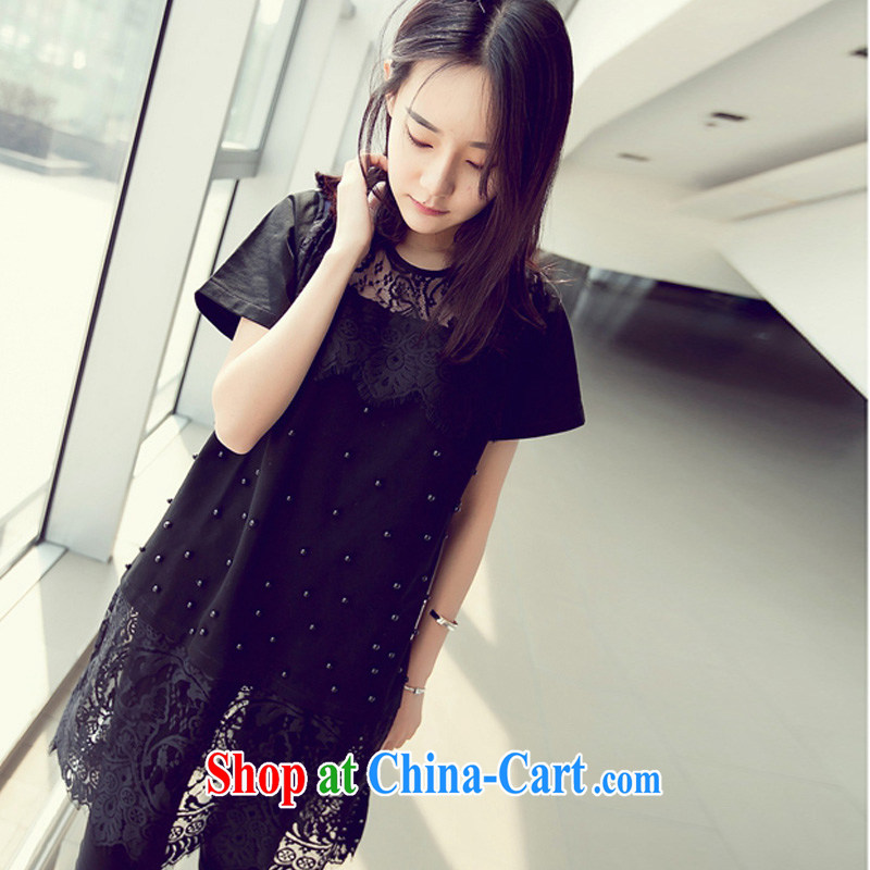 Yu's Sin City The Code women's clothing 200 Jack thick MM loose video thin lace, with summer skirts of Korean staple Pearl dress black 3 XL recommends that you 145 - 165 jack, Yu, for sin (yuerxianzi), online shopping