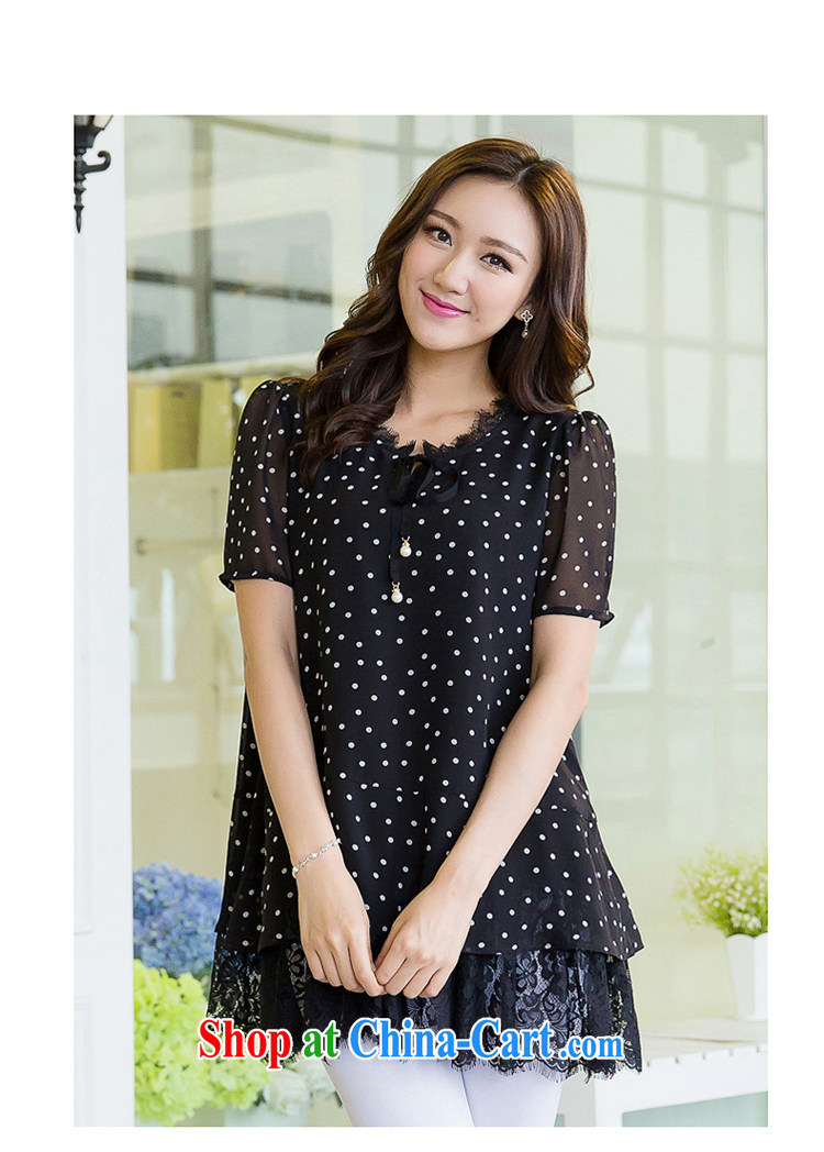 Huan Zhu Ge Ge Ge 2015 and indeed increase, female summer new thick mm video thin wave point stamp lace stitching, long T shirts snow woven shirts 5511 black 3 XL (recommendations 165 - 180 jack) pictures, price, brand platters! Elections are good character, the national distribution, so why buy now enjoy more preferential! Health