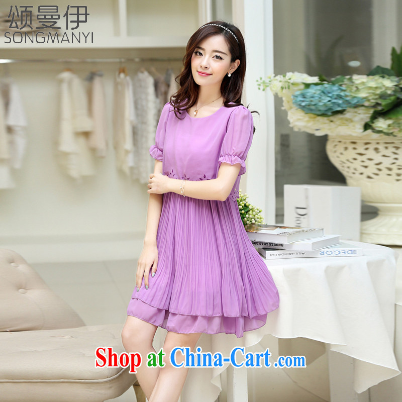 Also, the 2015 summer new Korean version and code loose video thin large code female snow woven dresses 9121 purple XXXXXL, Chung, Iraq, shopping on the Internet