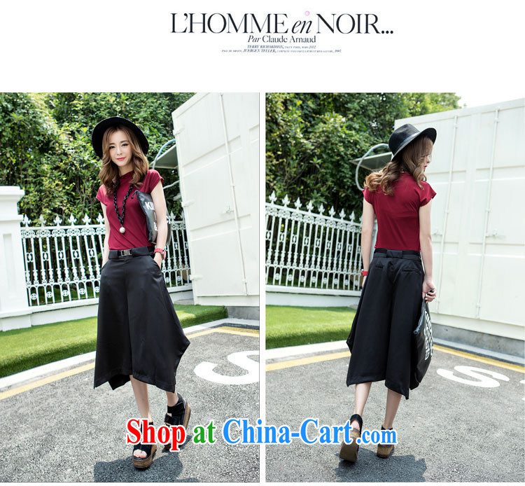 City once and for all the European site 2015 summer Korean version, Trouser Press Wide Leg pants girls short-sleeved Leisure package (for the payment as soon as possible black (black red skirt) XXL recommendations 125 - 140 Jack pictures, price, brand platters! Elections are good character, the national distribution, so why buy now enjoy more preferential! Health