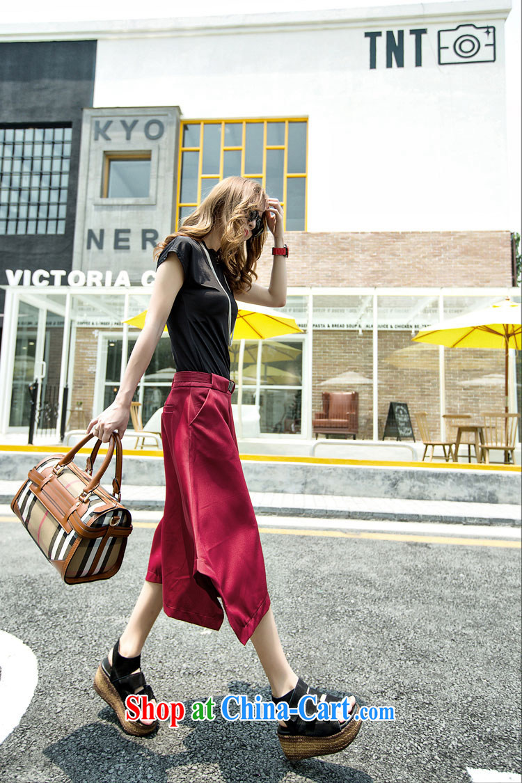 City once and for all the European site 2015 summer Korean version, Trouser Press Wide Leg pants girls short-sleeved Leisure package (for the payment as soon as possible black (black red skirt) XXL recommendations 125 - 140 Jack pictures, price, brand platters! Elections are good character, the national distribution, so why buy now enjoy more preferential! Health