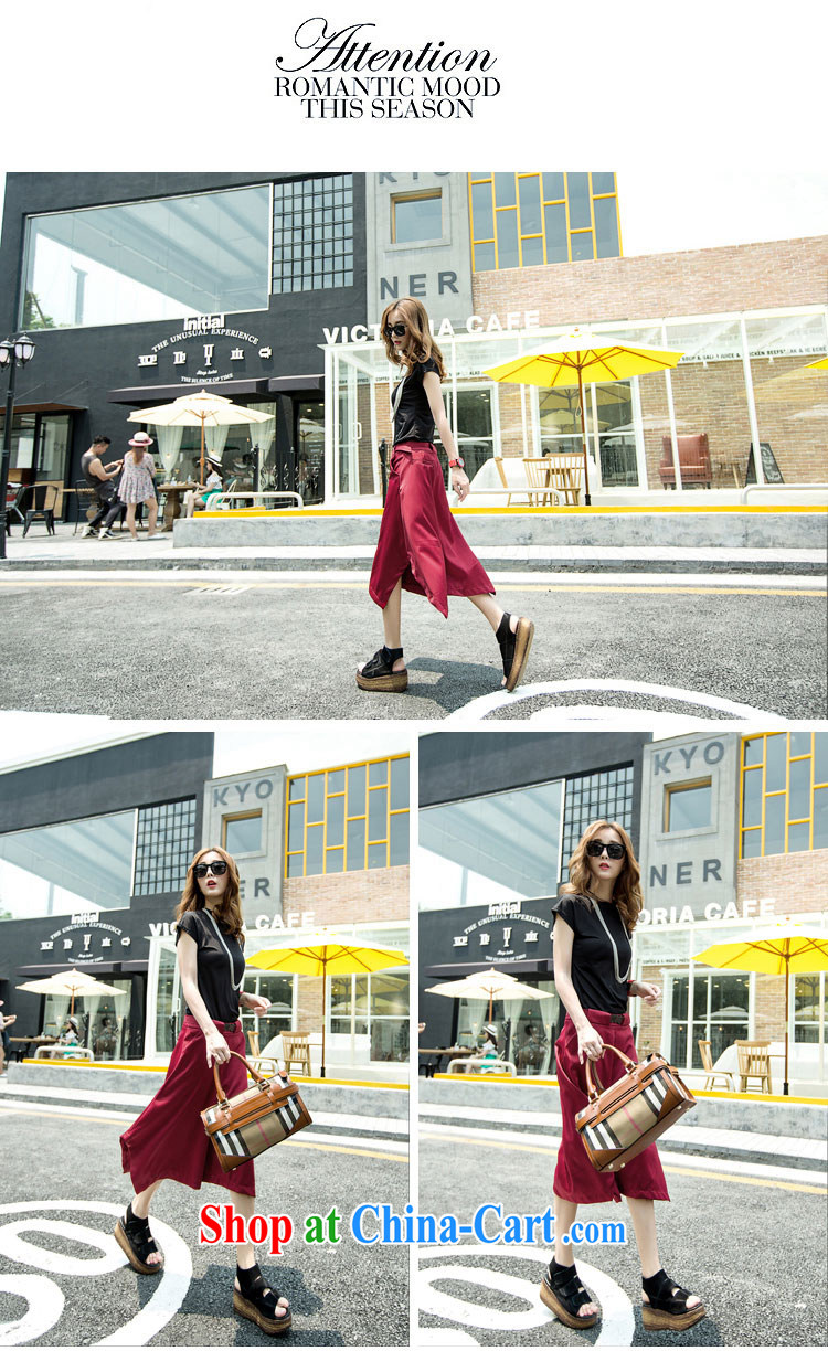 City once and for all the European site 2015 summer Korean version, Trouser Press Wide Leg pants girls short-sleeved Leisure package (for the payment as soon as possible black (black red skirt) XXL recommendations 125 - 140 Jack pictures, price, brand platters! Elections are good character, the national distribution, so why buy now enjoy more preferential! Health