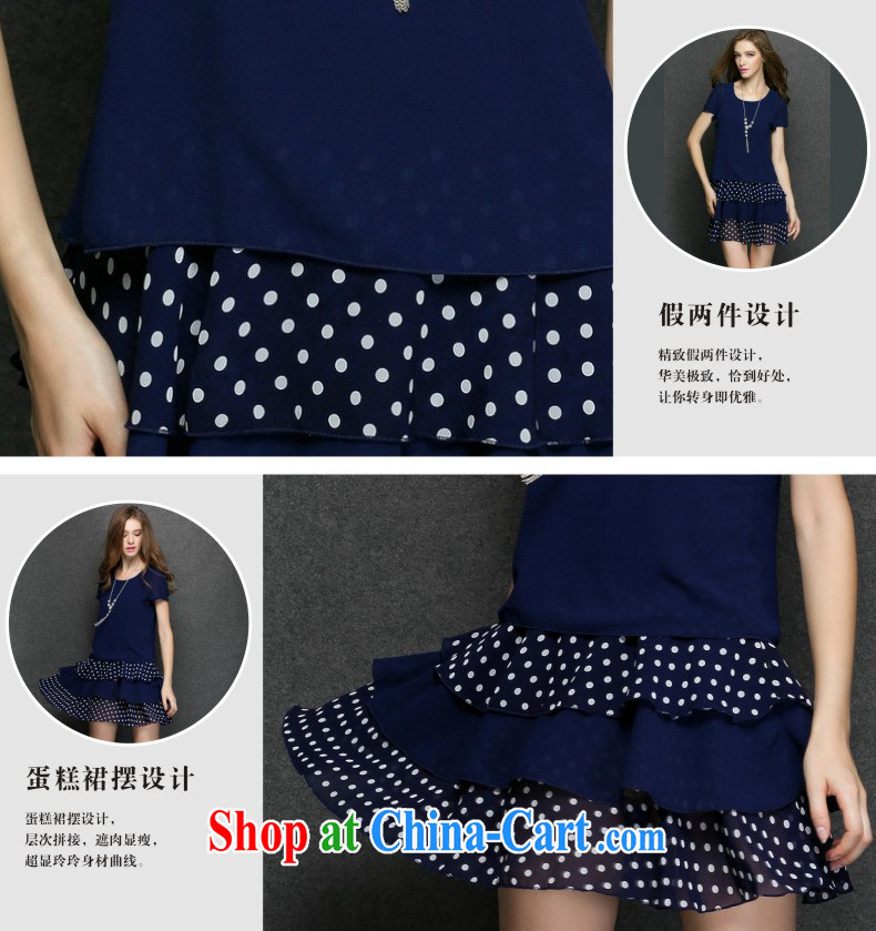 Connie's dream in Europe and America, the female summer 2015 new thick mm stylish wave, cultivating graphics thin short-sleeve snow woven dresses Y 3401 blue XXXXL pictures, price, brand platters! Elections are good character, the national distribution, so why buy now enjoy more preferential! Health