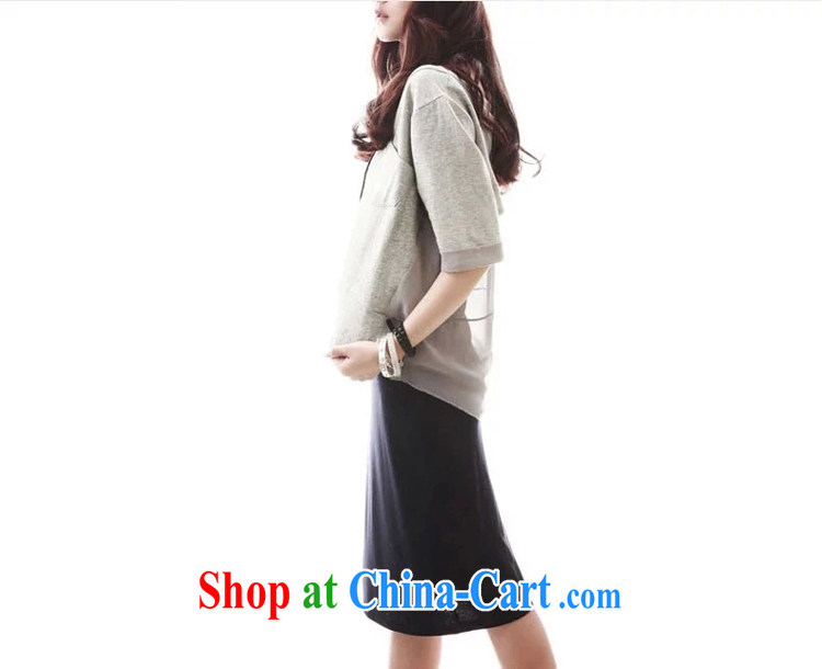 Szili and Macedonia is indeed XL women 2015 new summer mm thick sister stylish casual dress two-piece 200Jack loose long skirt short-sleeve female gray coat + black skirt XXXXL pictures, price, brand platters! Elections are good character, the national distribution, so why buy now enjoy more preferential! Health