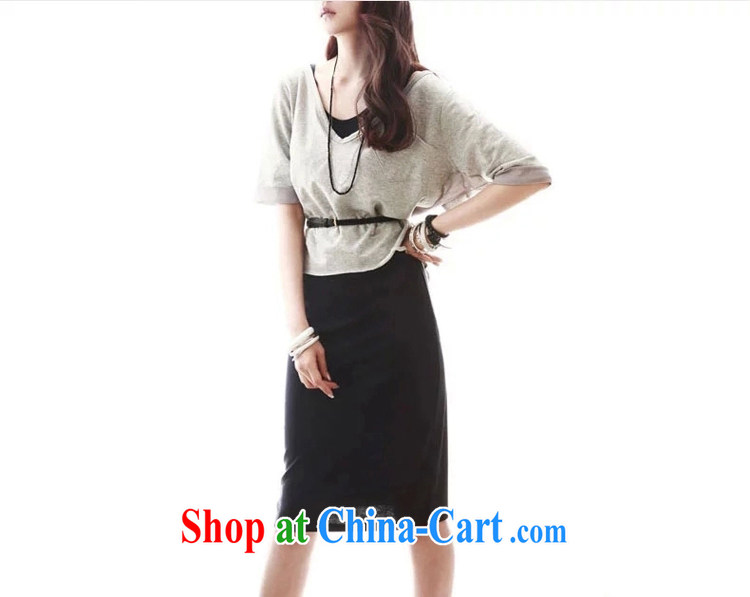 Szili and Macedonia is indeed XL women 2015 new summer mm thick sister stylish casual dress two-piece 200Jack loose long skirt short-sleeve female gray coat + black skirt XXXXL pictures, price, brand platters! Elections are good character, the national distribution, so why buy now enjoy more preferential! Health