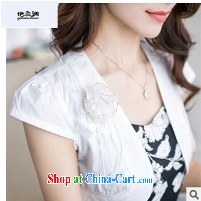 9 months female * 2015 summer new women shoulder the Korean version cultivating small shawl to ground short-sleeved small jacket FZL 5091 M White, Blue, and, shopping on the Internet