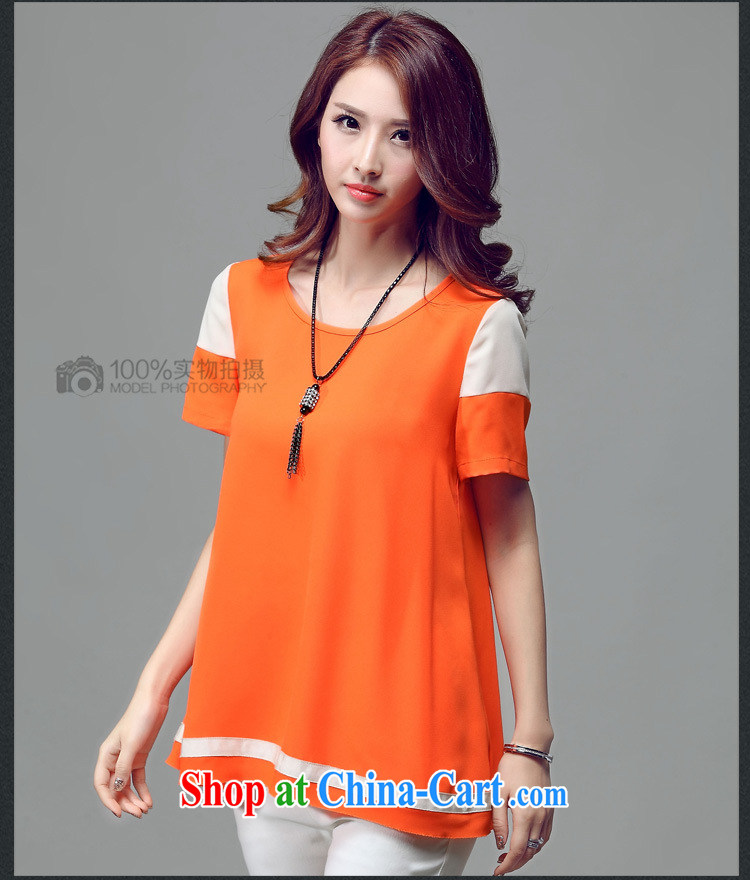 Morning would be the fat XL female 2015 summer new Korean style hit color snow woven A is short-sleeved shirt T mm thick loose video thin knocked color stitching snow woven shirts black 4XL pictures, price, brand platters! Elections are good character, the national distribution, so why buy now enjoy more preferential! Health