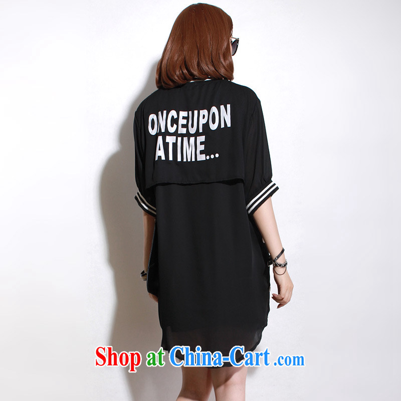 Director of the Advisory Committee summer wear loose video thin and thick XL women mm thick, long, short-sleeved snow woven shirts shirt-skirt Black (single layer) loose all code, made the Advisory Committee (mmys), online shopping