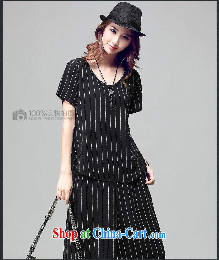 Morning would be 2015 summer new Korea and indeed XL women mm thick elegance black-and-white striped pants and skirts T pension two-piece lounge suite black 4XL pictures, price, brand platters! Elections are good character, the national distribution, so why buy now enjoy more preferential! Health