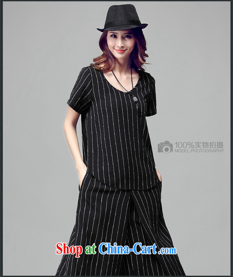 Elizabeth's Kosovo-care 2015 summer new women with large, female striped pants and skirts casual T-shirt two piece set with a short-sleeved T-shirt girl V 8010 black 4XL pictures, price, brand platters! Elections are good character, the national distribution, so why buy now enjoy more preferential! Health