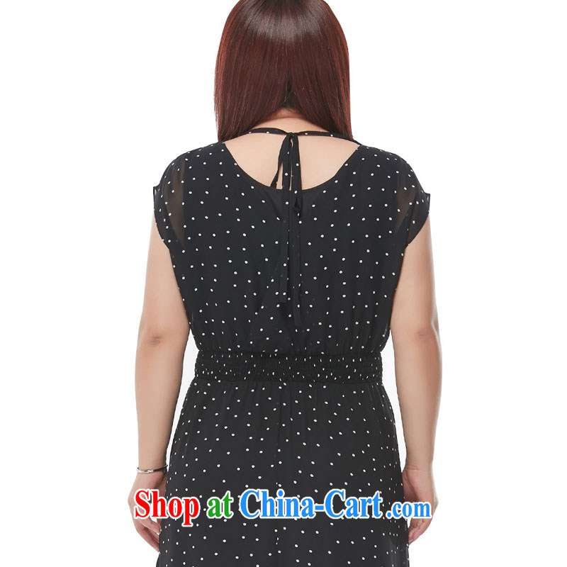MSSHE XL girls 2015 new summer thick sister wave point stamp snow woven dresses pre-sale 4716 black and white dots 4 XL - pre-sale on 30 June to arrive, and the Shan poetry, Yee (MSSHE), shopping on the Internet