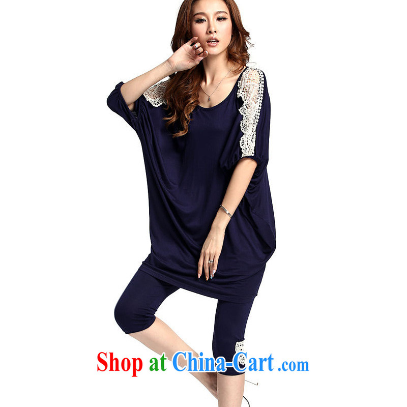 o Ya-ting 2015 New, and indeed increase, female summer thick mm video thin lace T-shirt girl short-sleeve T-shirt royal blue large numbers, we recommend that you 100 - 200 jack, O Ya-ting (aoyating), online shopping