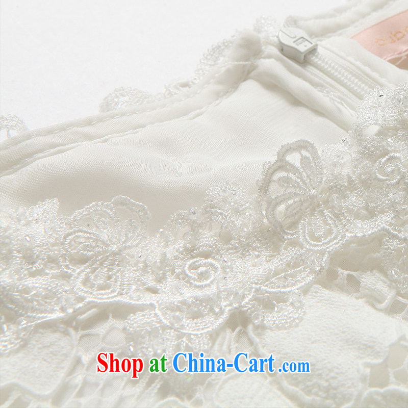 Connie's dream high-end in Europe and America, the female fat sister summer graphics thin, 2015 new elegant-waist short-sleeved lace dresses G - Y 781 white 4XL, Anne's dream, shopping on the Internet