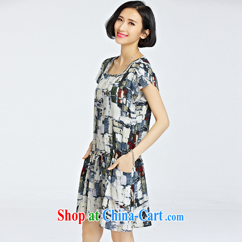 Ryan and the United States concluded the 2015 is indeed XL female summer new Korean version mm thick-waist graphics thin stylish stamp short-sleeved dresses Y 1217 photo color 3XL (150 - 165 ) jack, the US could (RIUMILVE), online shopping