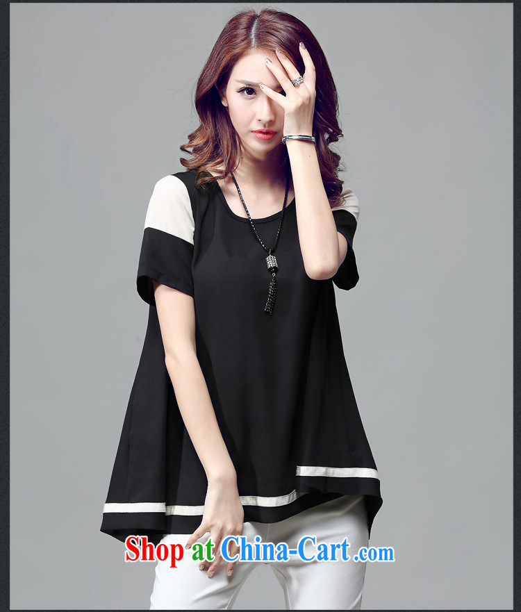 Magic of the larger female summer T shirts and indeed increase Korean sweet very casual graphics thin ice woven shirts shirt 85,023 black XXXL pictures, price, brand platters! Elections are good character, the national distribution, so why buy now enjoy more preferential! Health