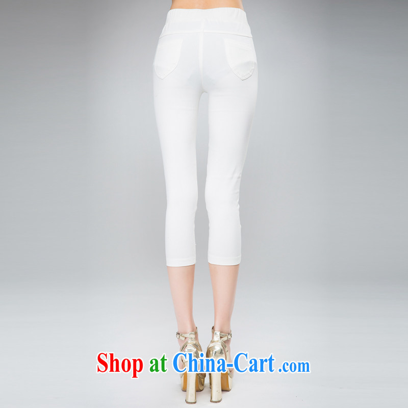 Ryan and the United States concluded the 2015 is indeed increasing, female summer new lace 7 pants elasticated waist-thick MM graphics thin stretch casual pants solid 879 white XXXL, the US would be (RIUMILVE), online shopping