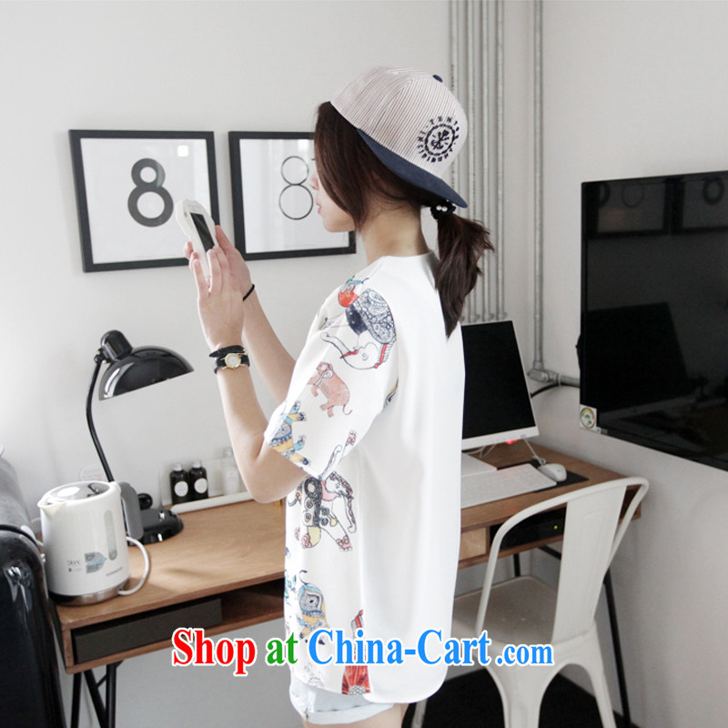 ZZ &FF 2015 the code female Jack 200 mm thick king in long T shirt solid shirt stamp relaxed summer T-shirt female white XXXL, ZZ &FF, shopping on the Internet