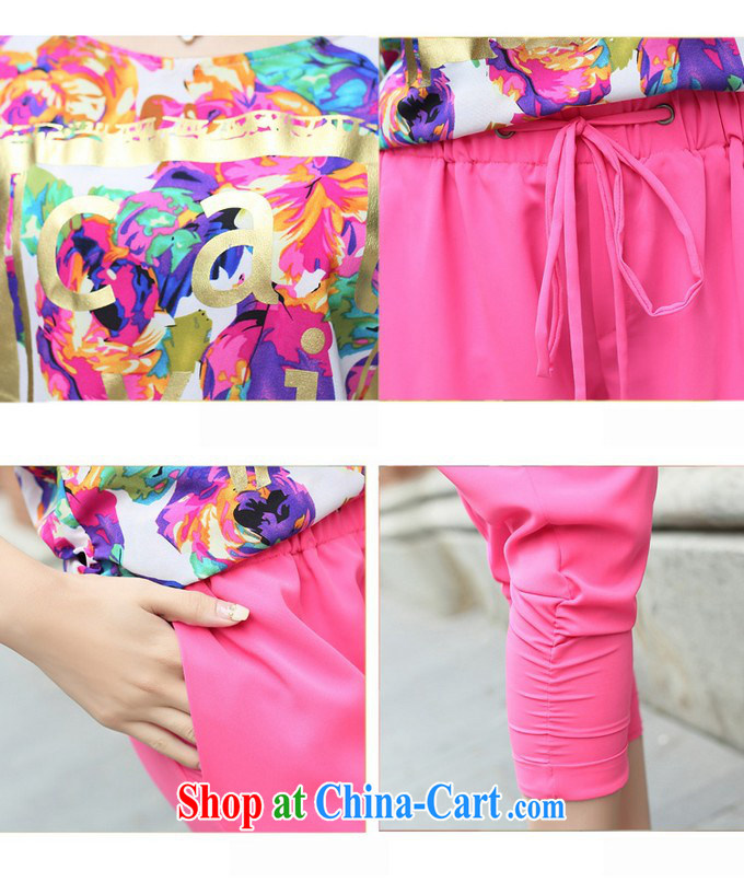 Cherry blossoms floating large, female summer the FAT and FAT mm summer short-sleeved snow woven shirts thick sister Korean version 7 pants Leisure package green XXXXL pictures, price, brand platters! Elections are good character, the national distribution, so why buy now enjoy more preferential! Health