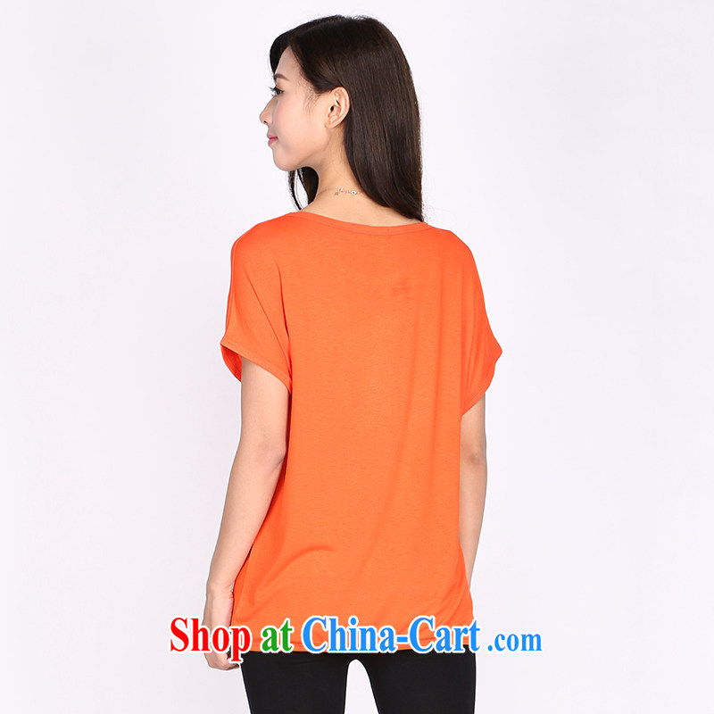 Laurie flower Luo, female T-shirts loose stamp duty on her sister summer and the overweight female graphics thin, T-shirt girl 2173 red-orange 6 XL, Shani Flower (Sogni D'oro), online shopping