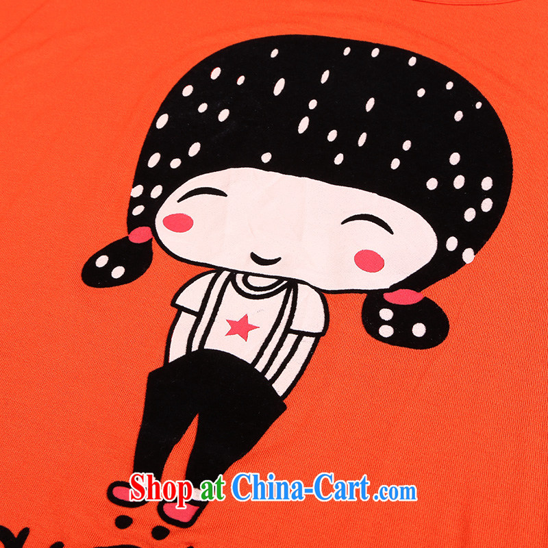 Laurie flower Luo, female T-shirts loose stamp duty on her sister summer and the overweight female graphics thin, T-shirt girl 2173 red-orange 6 XL, Shani Flower (Sogni D'oro), online shopping