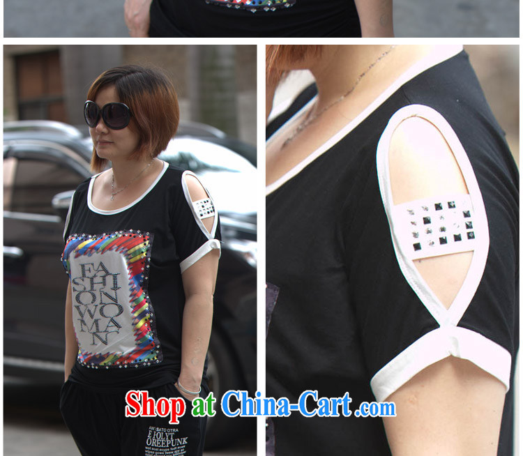 Yan Kai surplus summer 2015 new high-end ladies' large, thick MM loose video thin cotton fabric female short-sleeved shirt T charm and elegant woman excellent choice of black 4XL pictures, price, brand platters! Elections are good character, the national distribution, so why buy now enjoy more preferential! Health