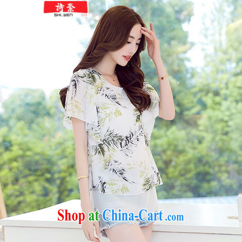 Summer 2015 new short-sleeved snow woven shirts Korean women loose stamp duty cool graphics thin T shirts solid T-shirt 9060 feather red 3 XL poetry politically, shopping on the Internet