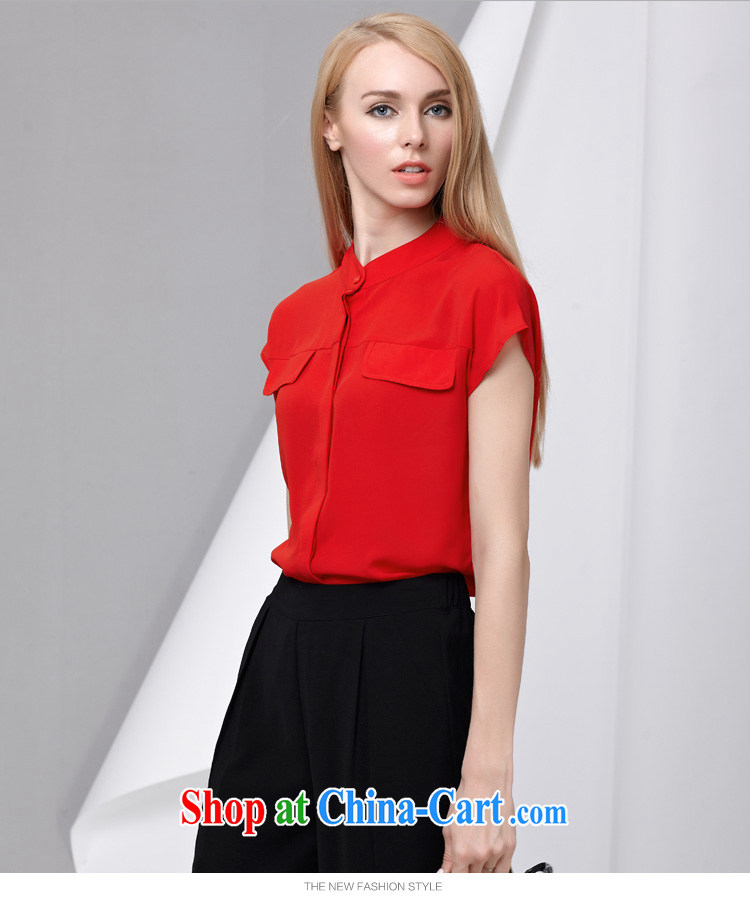 cheer for 2015 summer new, larger female Korean fashion in the workplace 100 ground graphics thin short-sleeved snow woven shirts 2833 red 2 XL pictures, price, brand platters! Elections are good character, the national distribution, so why buy now enjoy more preferential! Health