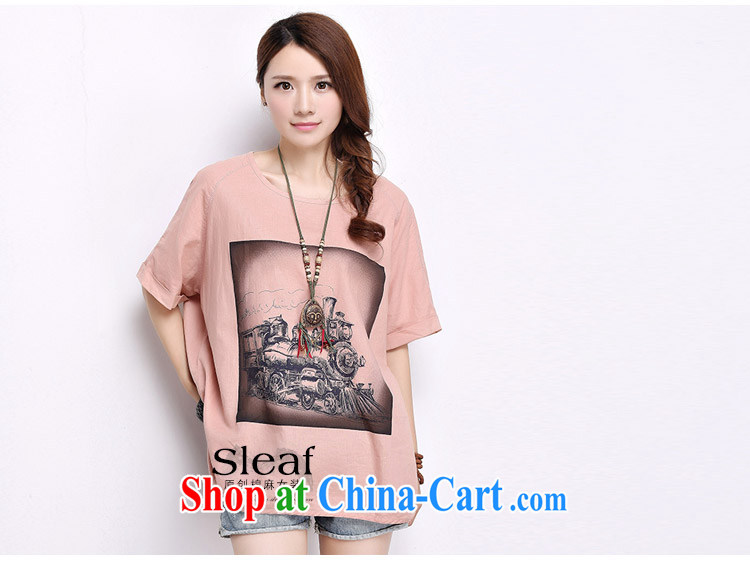 Diane of 2015 vines into the new, larger female stamp short-sleeved linen T-shirt stamp leisure cotton Ma T-shirt blue XXL pictures, price, brand platters! Elections are good character, the national distribution, so why buy now enjoy more preferential! Health