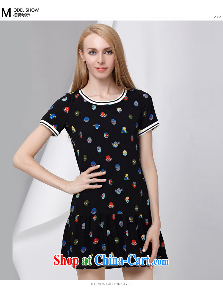 cheer for 2015 summer new, larger female thick MM graphics thin card stamp snow woven short-sleeved dress 2799 black 2 XL pictures, price, brand platters! Elections are good character, the national distribution, so why buy now enjoy more preferential! Health