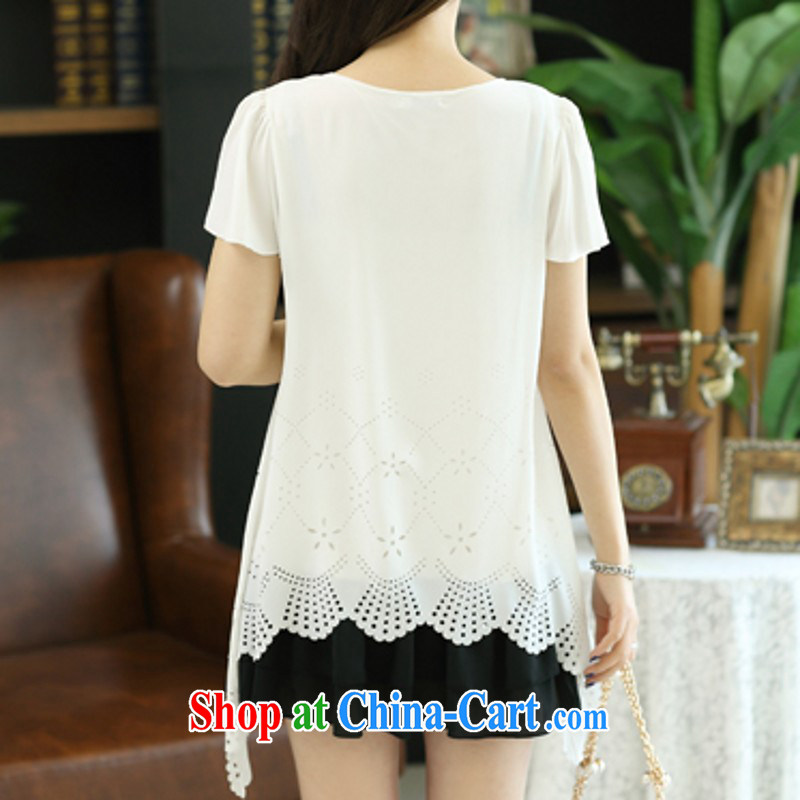 9316 #2014 summer new Korean Beauty dolls for biological empty burning take short-sleeved larger graphics thin ice woven dresses white XXXXL, poetry, political, and shopping on the Internet