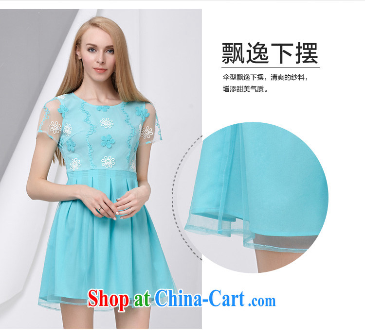 cheer for the code's 2015 summer new thick MM cultivating graphics thin sweet lace short sleeve large code dress 2852 blue 3 XL pictures, price, brand platters! Elections are good character, the national distribution, so why buy now enjoy more preferential! Health