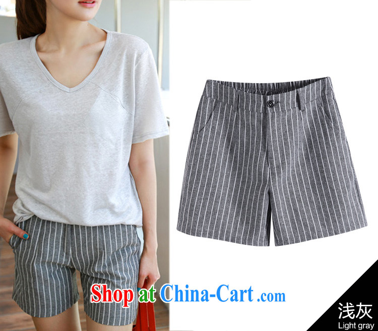 Ms. Cecilia Clinton's larger female short pants 2015 new thick mm sister summer Korean version, casual cotton shorts the girl hot pants stripes 200 Jack loose A field striped short 5 XL pictures, price, brand platters! Elections are good character, the national distribution, so why buy now enjoy more preferential! Health