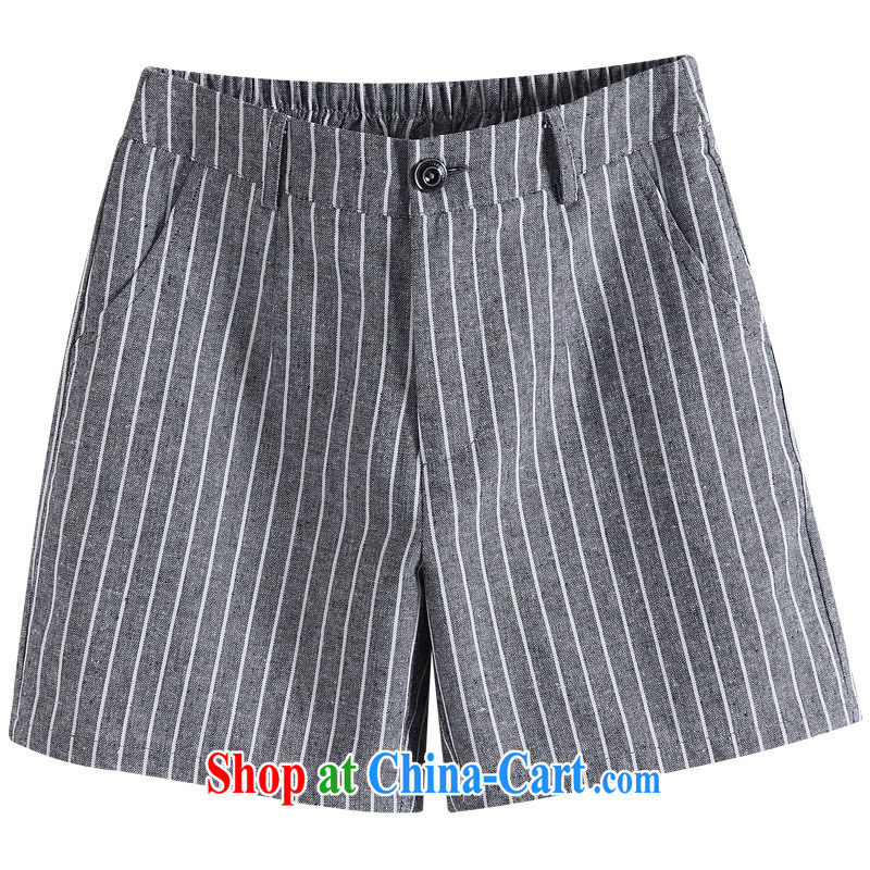 Ms. Cecilia Clinton's larger female short pants 2015 new thick mm sister summer Korean version, casual cotton shorts the girl hot pants stripes 200 Jack loose A field striped short 5 XL, Ms. Cecilia (celia Dayton), online shopping