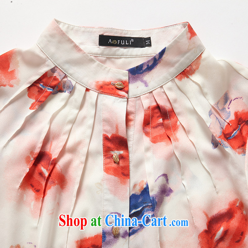 Elizabeth and discipline in Europe and America's fat, female female shirt Dress Casual style, for red lips in stamp duty for the shirt dress, genuine Z 766 - White 5XL, discipline and Mona Lisa, shopping on the Internet