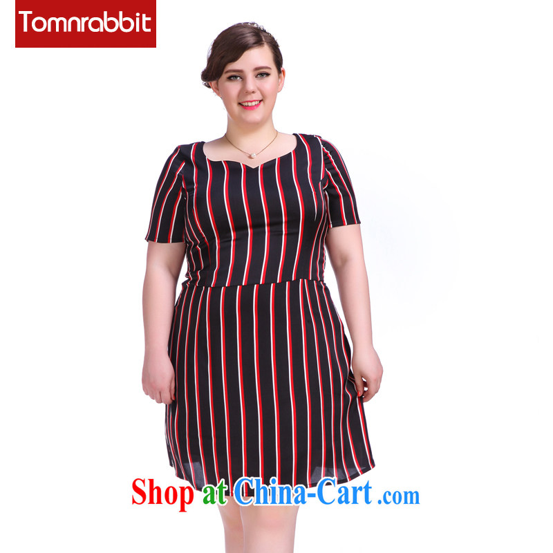 Summer 2015 new larger female dresses and indeed increase vertical streaks tile graphics thin skirt picture color the code XL (pre-sale 30 days Shipment), Tomnrabbit, shopping on the Internet