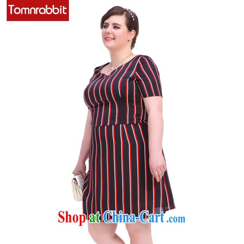 Summer 2015 new larger female dresses and indeed increase vertical streaks tile graphics thin skirt picture color the code XL (pre-sale 30 days Shipment), Tomnrabbit, shopping on the Internet