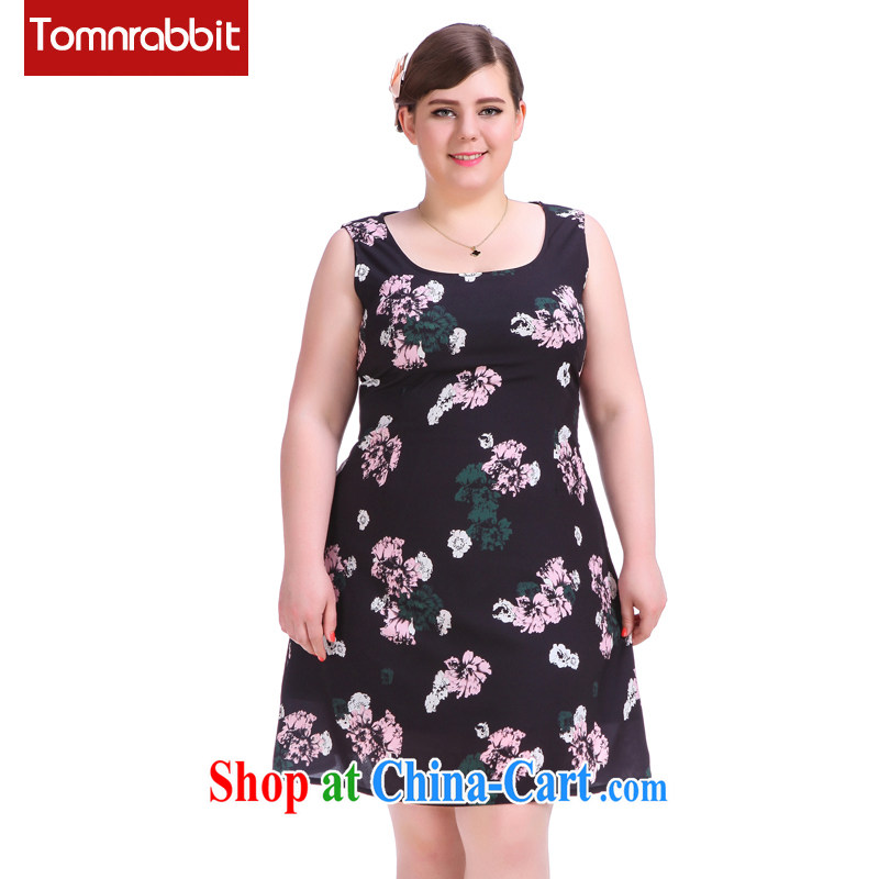 Summer 2015 new products, female sleeveless floral dress mm thick beauty graphics thin a skirt picture color the code XL (pre-sale June 16 shipment), Tomnrabbit, shopping on the Internet