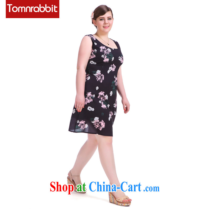 Summer 2015 new products, female sleeveless floral dress mm thick beauty graphics thin a skirt picture color the code XL (pre-sale June 16 shipment), Tomnrabbit, shopping on the Internet