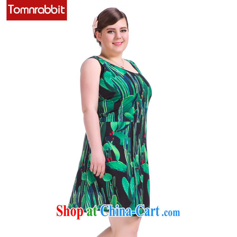 2015 European and American large code female summer new thick sister beauty graphics thin stylish stamp dresses picture color the code XL (pre-sale June 16 shipment), Tomnrabbit, shopping on the Internet