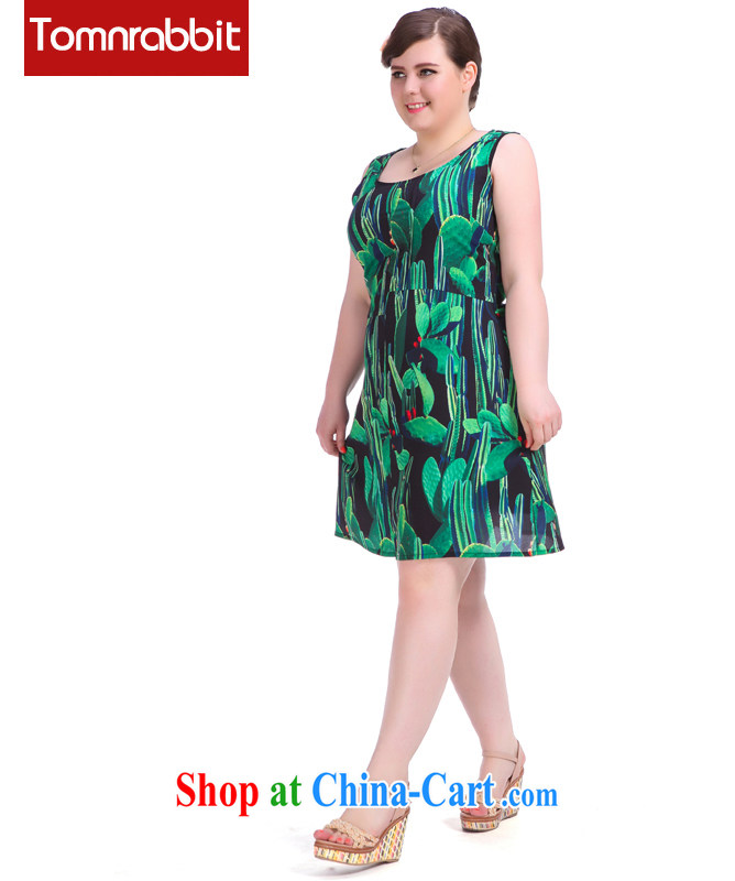 2015 European and American large code female summer new thick sister beauty graphics thin stylish stamp dresses picture color the code XL (pre-sale June 16 shipment), Tomnrabbit, shopping on the Internet