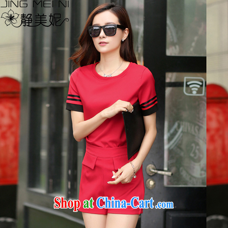 The Minnie summer 2015 new Korean version of Yuan small fragrant snow woven leisure two-piece J 50,314 red XXXL, Minnie, shopping on the Internet