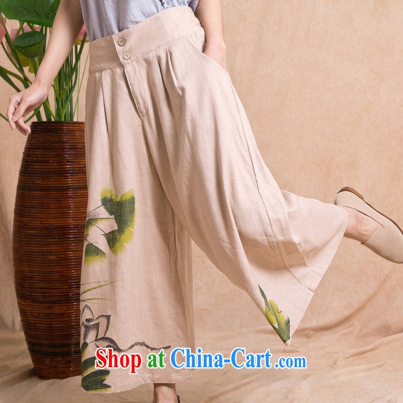 The line spend a lot code female New Solid Color cotton the Stamp Duty Dress Pants relaxed casual pants 2932 - 093 Cornhusk yellow 2XL, sea routes, and on-line shopping