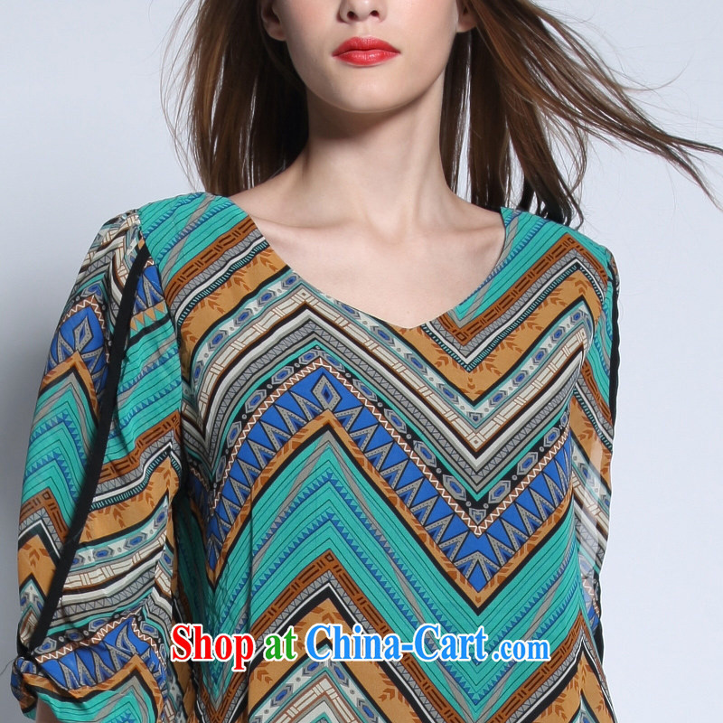 Staff of the United States and Europe, female summer is the XL thick sister stylish stamp duty cuff in loose snow T woven shirts 6154 picture color the code 3 160 XL around jack, and Director (Smeilovly), and, on-line shopping