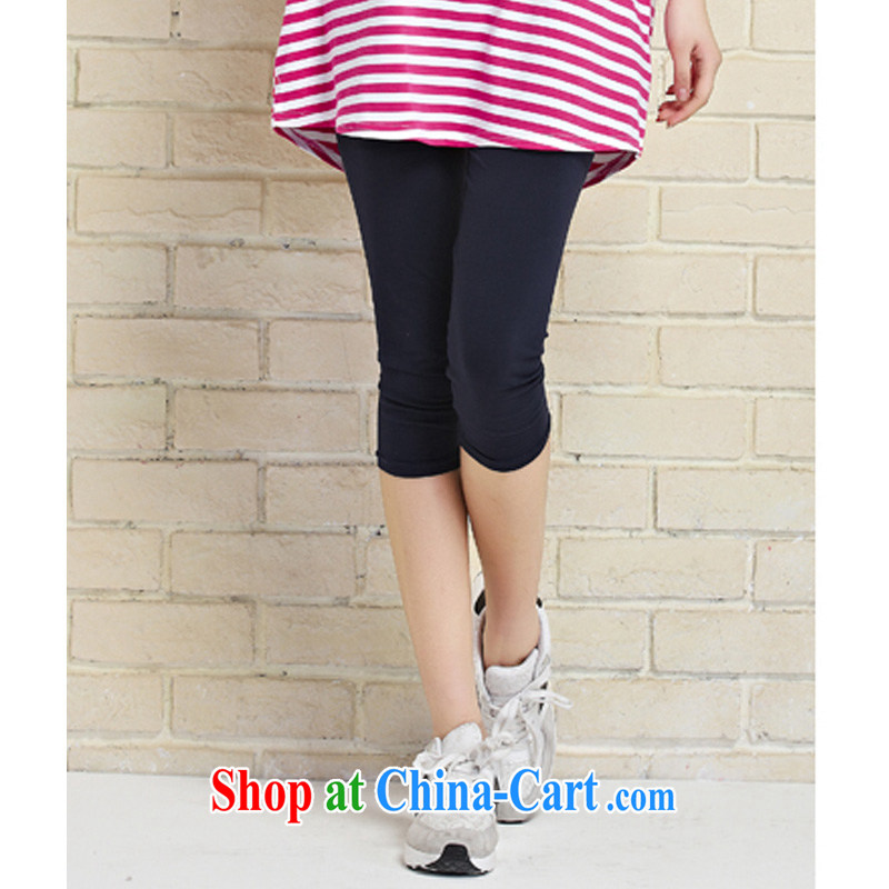 o Ya-ting 2015 New, and indeed increase, female summer thick mm video thin 7 pants girls summer wear, stretch thin female trousers dark blue XXL, O Ya-ting (aoyating), online shopping