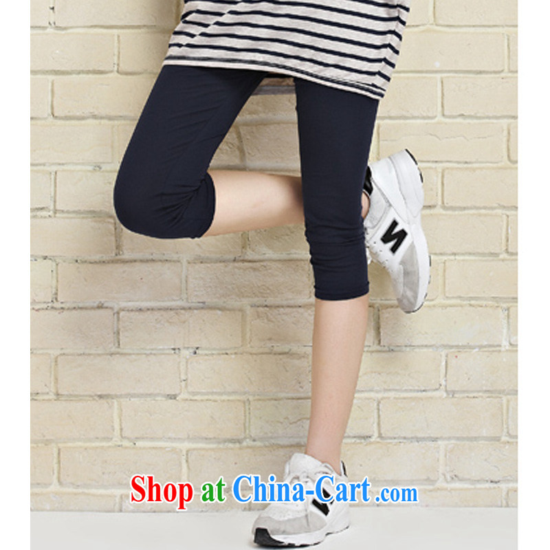 o Ya-ting 2015 New, and indeed increase, female summer thick mm video thin 7 pants girls summer wear, stretch thin female trousers dark blue XXL, O Ya-ting (aoyating), online shopping